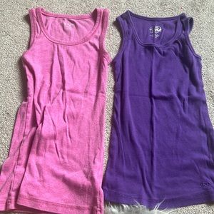 pink and purple kids medium tank tops